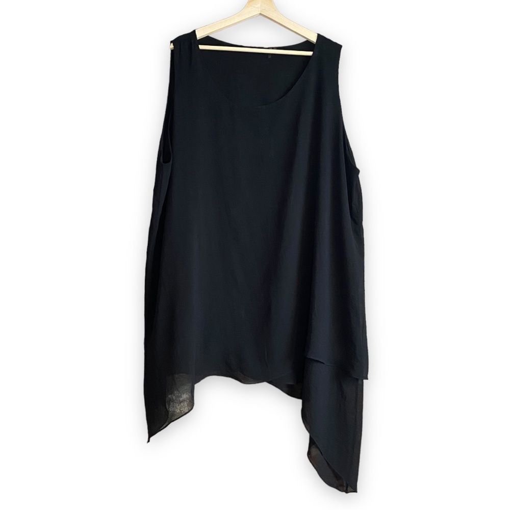 Soft Surroundings Asymmetrical Layered Chiffon Tunic Top Sz 3X